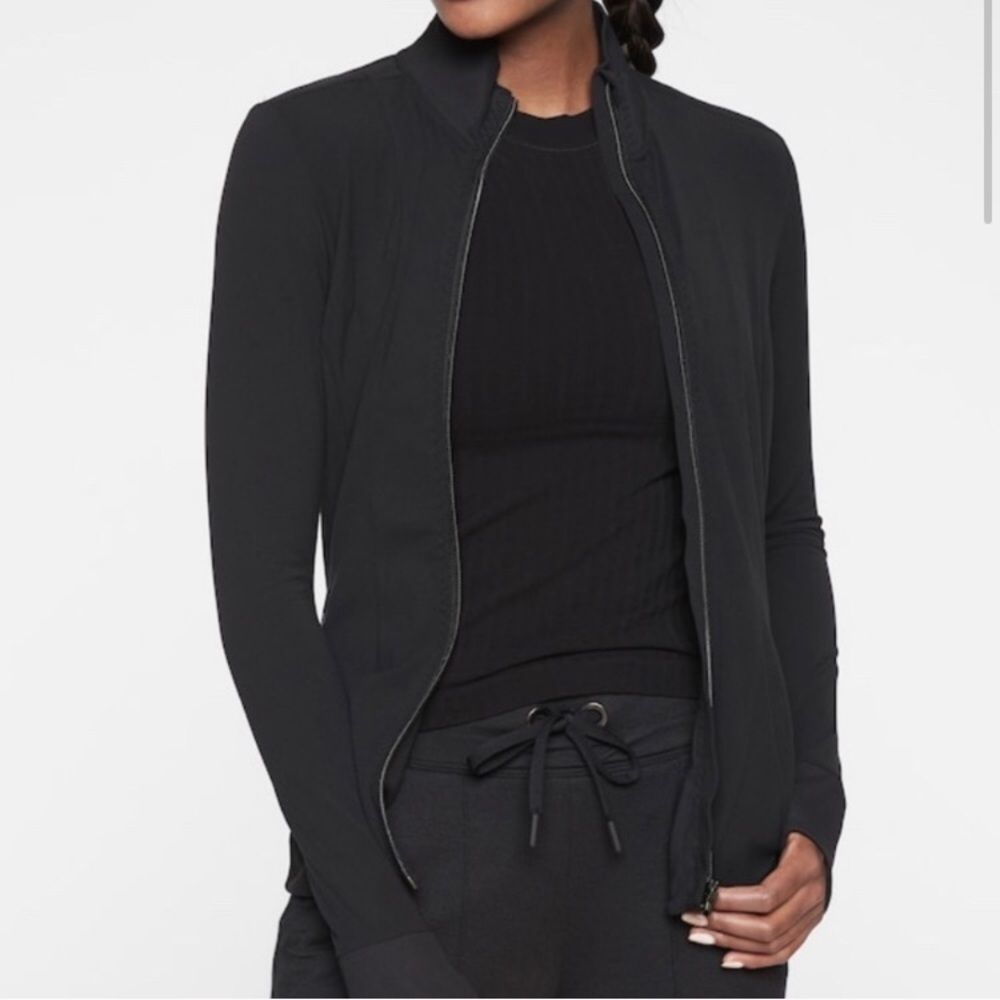 Athleta Black Ladies XS Workout Full Zip Jacket - Picture 5 of 7